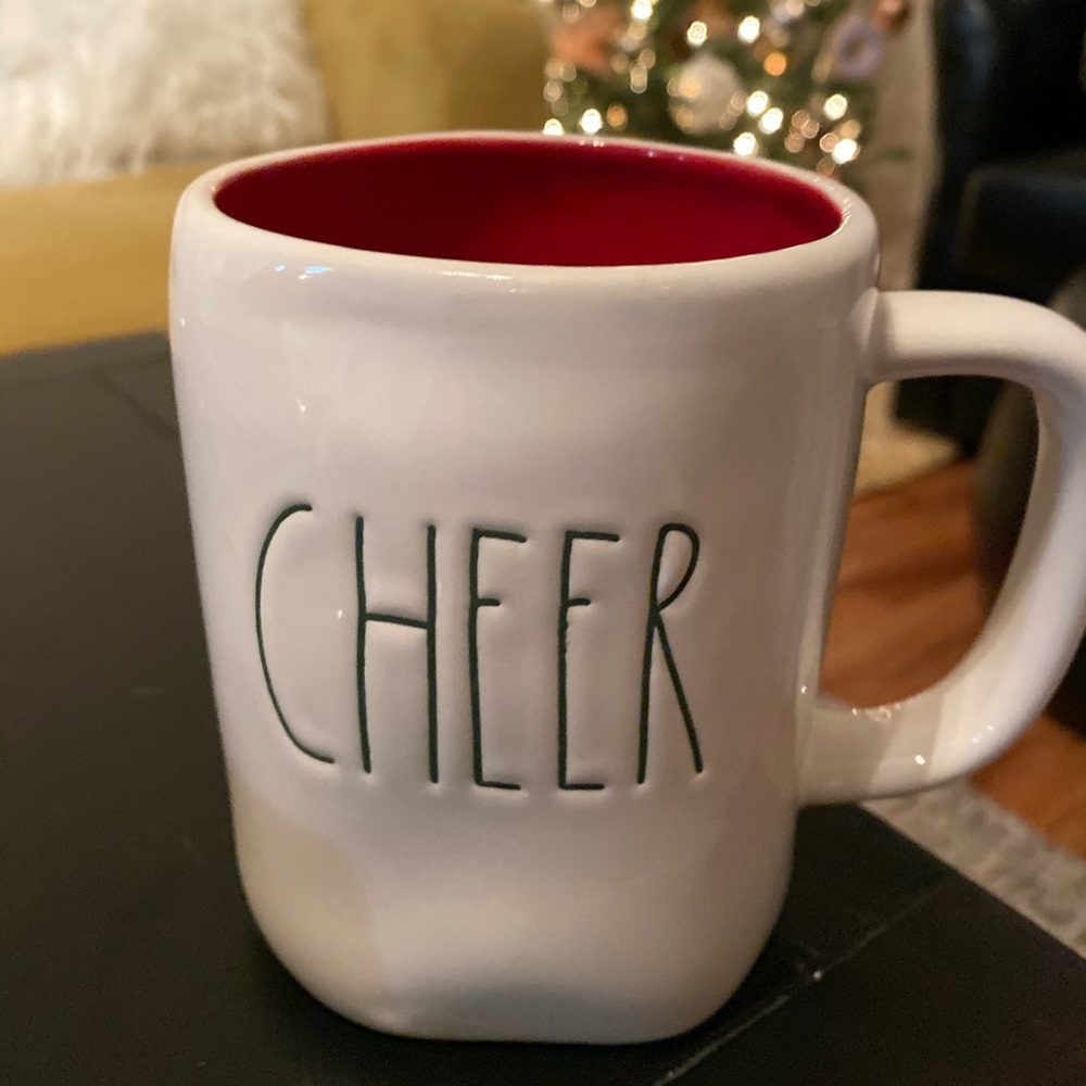 NEW Rae Dunn “cheer” mug with red inside